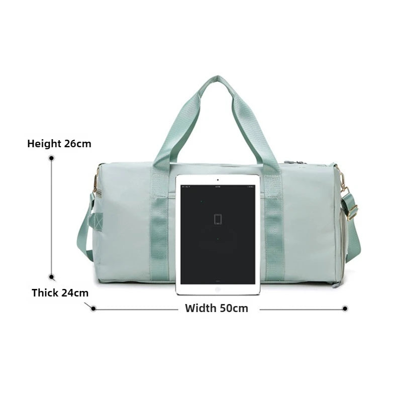 Outdoor Waterproof Nylon Sports Gym Bag with shoe Compartment