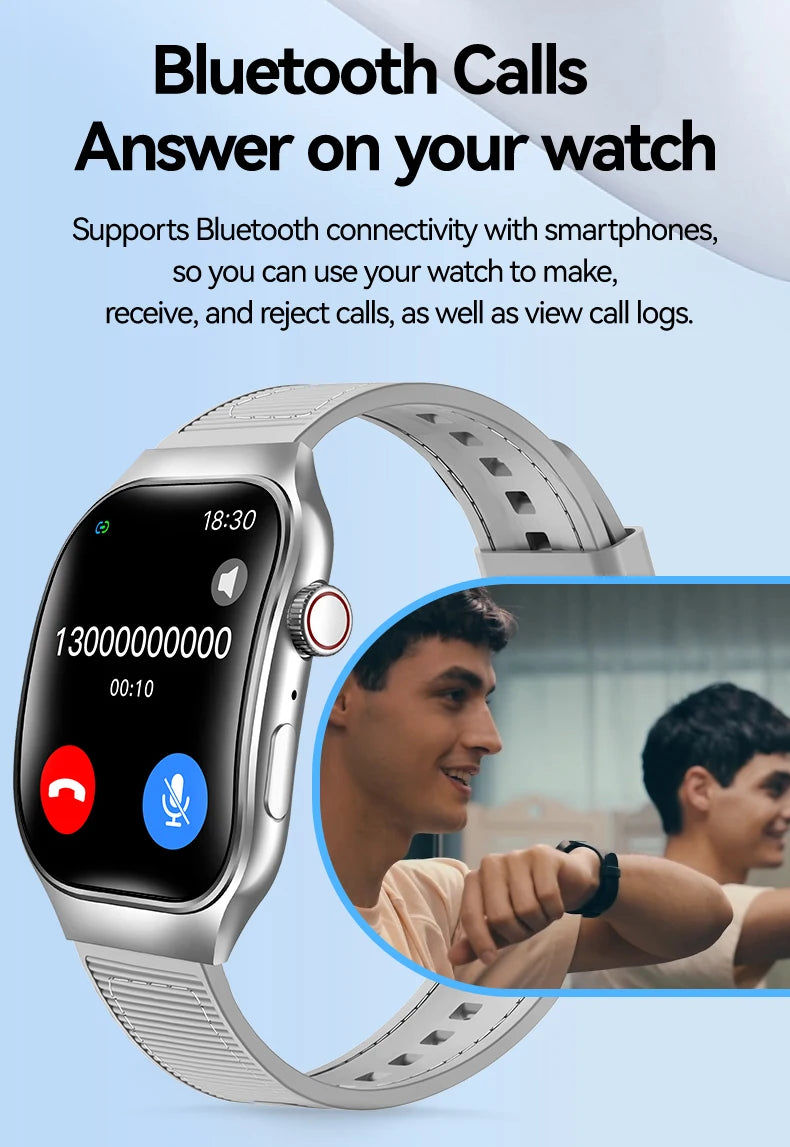 LAXASFIT H7 smart watch with curved AMOLED screen and Bluetooth calling