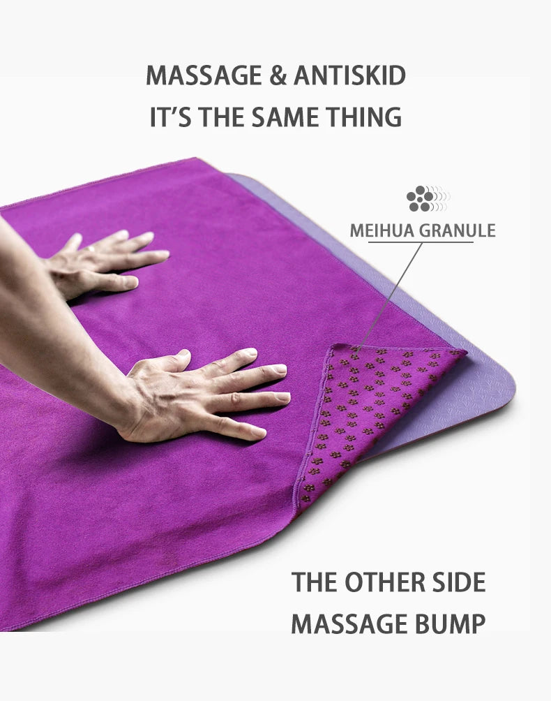 Non-Slip Yoga Towel Cedar & Moore, purple, sweat-absorbent 183x63cm