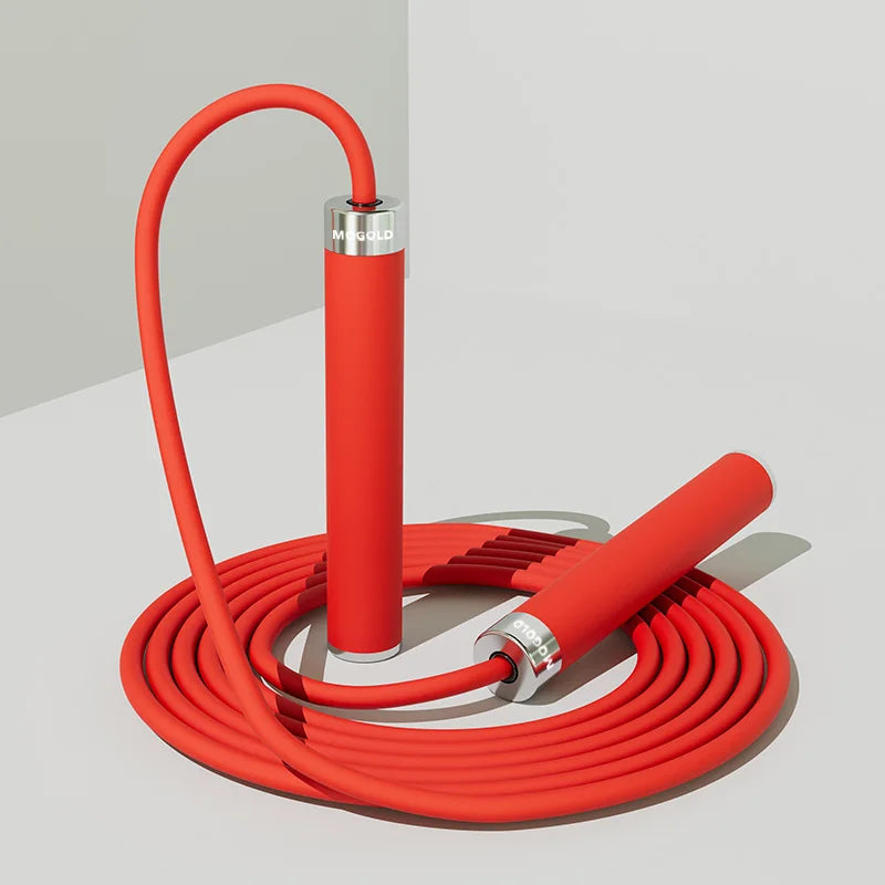 Professional Jump Rope Cedar & Moore - red, adjustable cable with red handles and silver caps