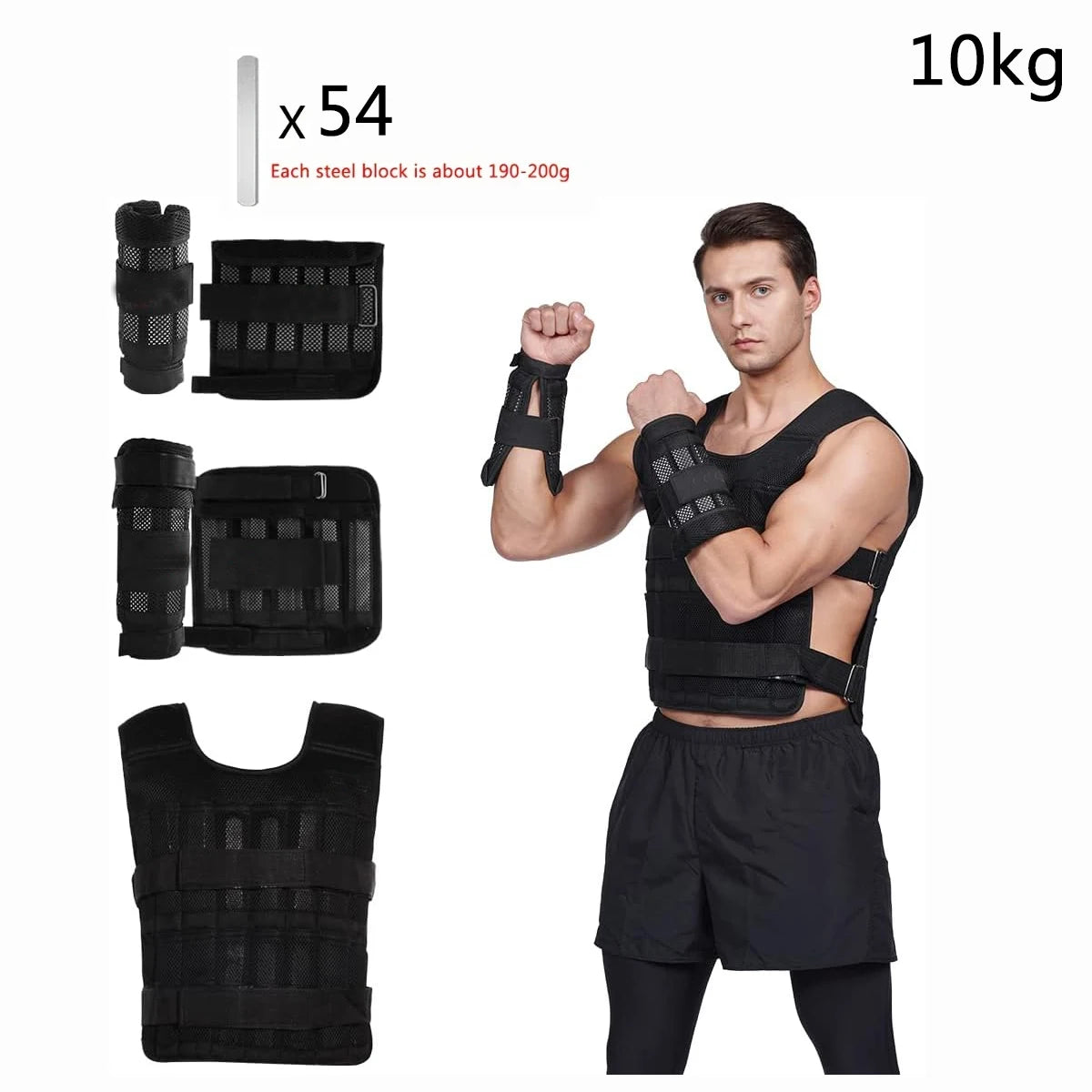 Adjustable Weight Vest Set with Ankle & Wrist Weights - Complete Training Kit
