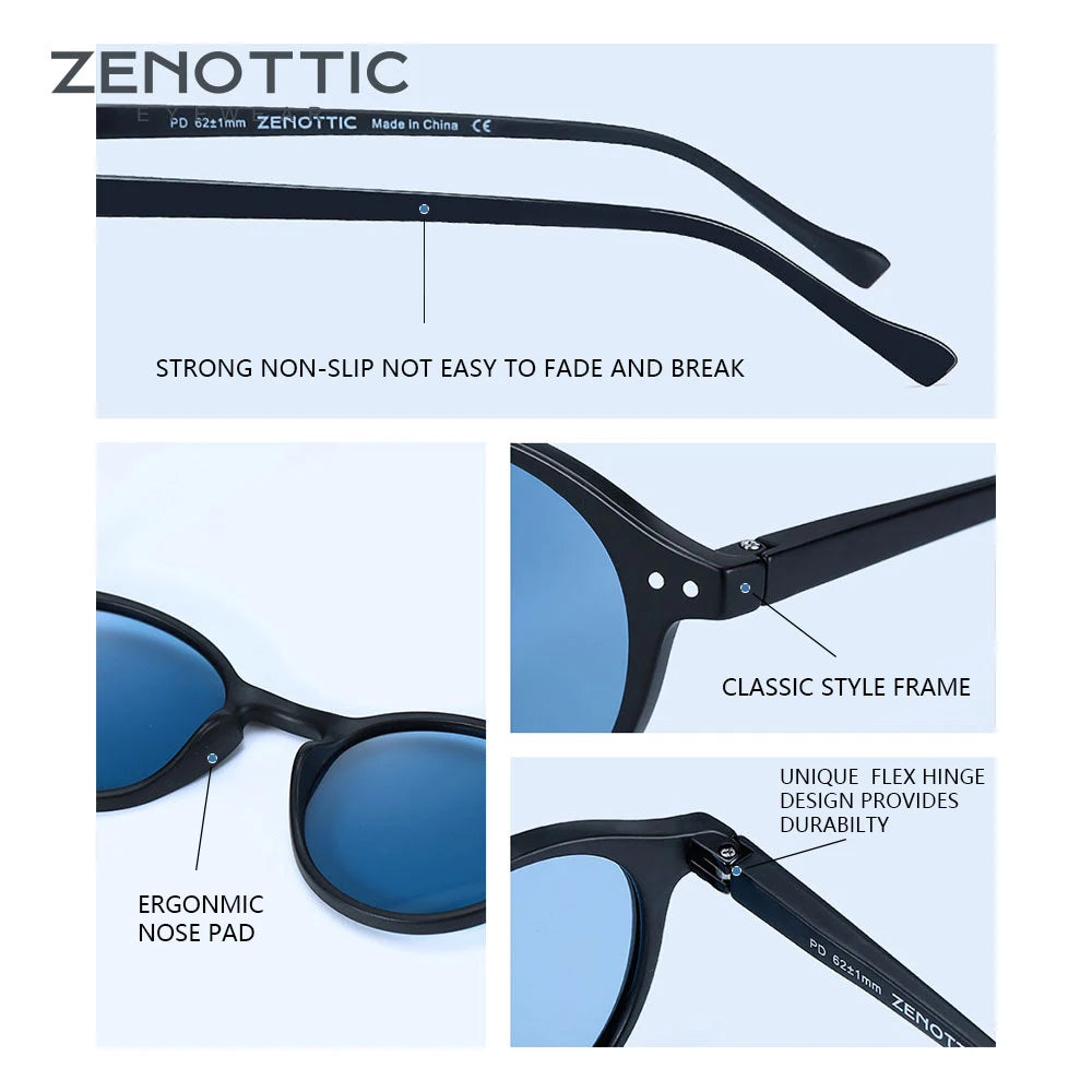 ZENOTTIC Small Round Polarized Sunglasses - Vintage Retro Circle UV400 Protection Unisex