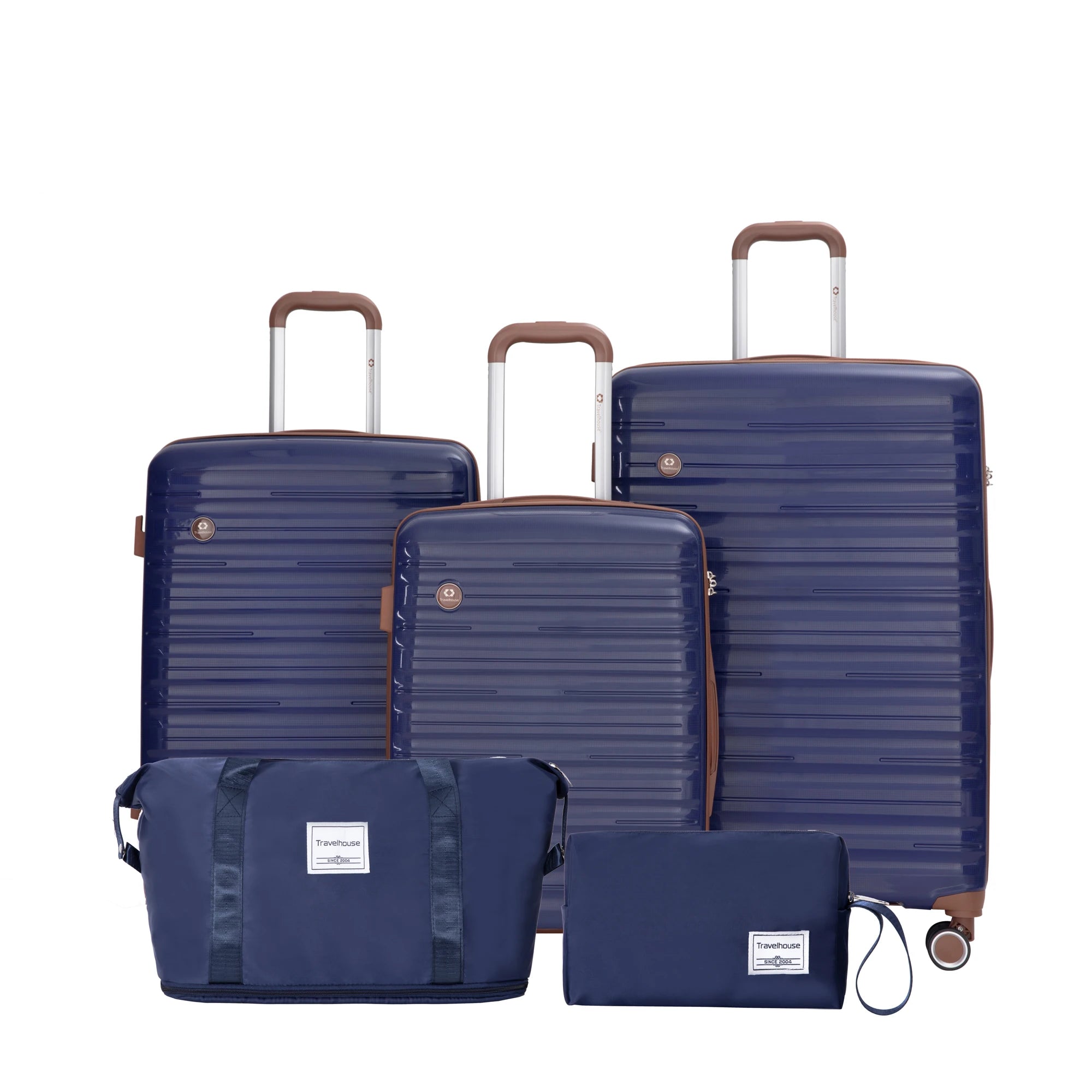 5-Piece Hardcase Luggage Travel Set with Double Spinner Wheels, TSA Lock & Duffle Bag