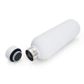 500ml insulated stainless steel water bottle by Cedar & Moore, white with black cap