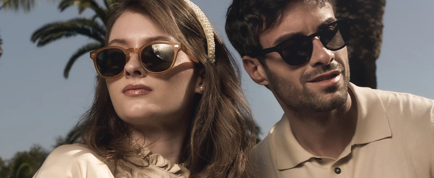 ZENOTTIC Round Polarized Sunglasses - Eco-Friendly Acetate Retro UV400 Protection