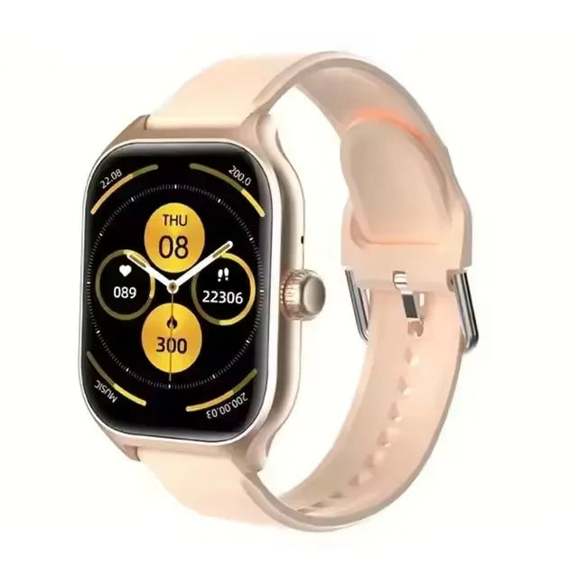 Smart watch Cedar & Moore 2.01-inch with rose-gold case and pink strap, heart rate and blood pressure monitor
