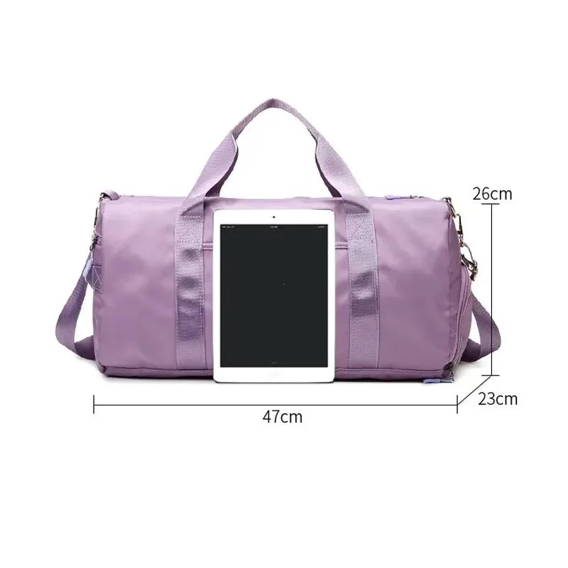 Outdoor Waterproof Nylon Sports Gym Bag with shoe Compartment