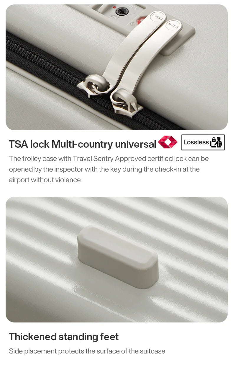 Mixi Aluminum Frame Carry-On Suitcase with USB Charging Port - 20/24 Inch Rolling Luggage