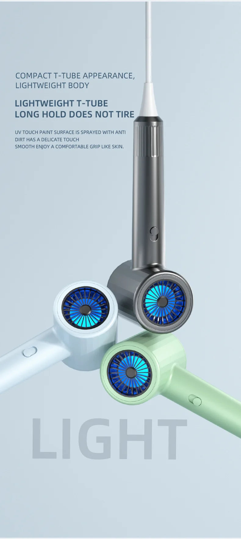 Hair dryer charging stand and compact tube body with circular air intake grilles