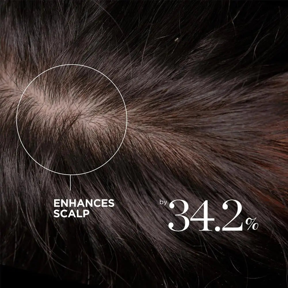 Dr.Groot Hair Loss Treatment Set by Cedar & Moore: scalp thinning close-up, nourishing shampoo & smoothing conditioner