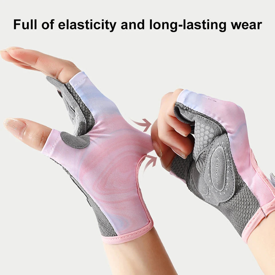 Half-Finger Workout Gloves - Shock-Absorbing Gym Gloves for Women & Men