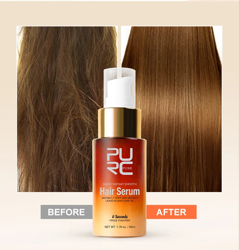 PURC Magic Instant Smooth Hair Serum - Nourishing Repair Leave-In Oil Anti-Frizz Treatment