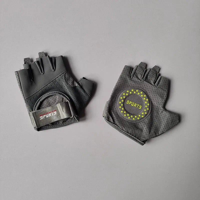 Women's Half-Finger Workout Gloves - Anti-Slip Grip for Gym, Yoga & Cycling