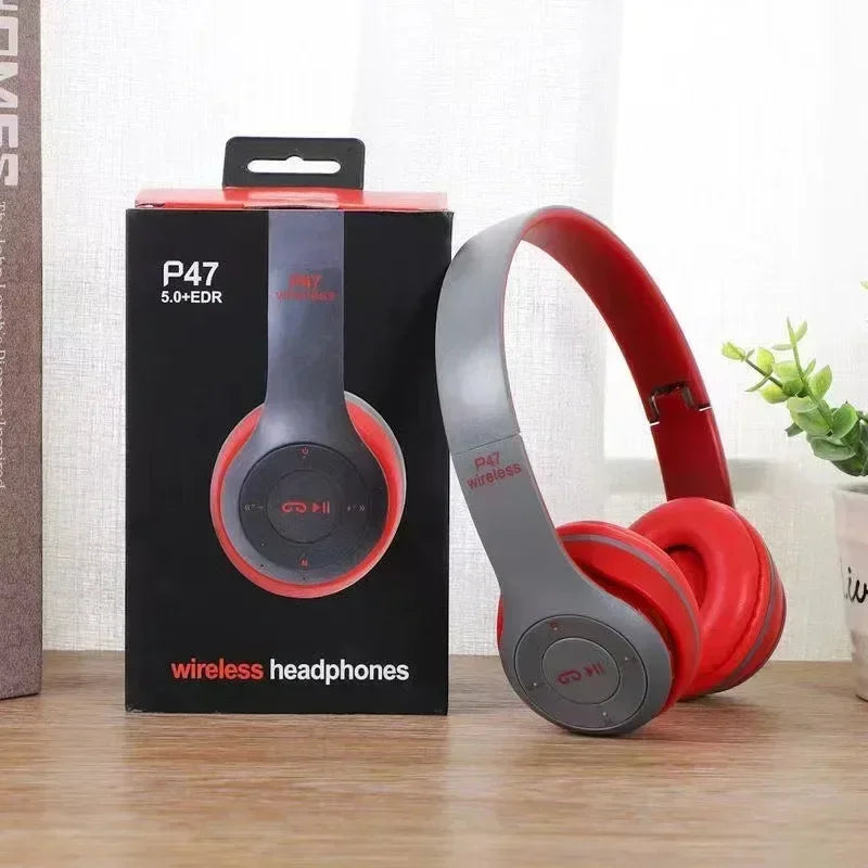 P47 Wireless Bluetooth Headphones - Foldable Over-Ear with 6H Talk Time & Volume Control