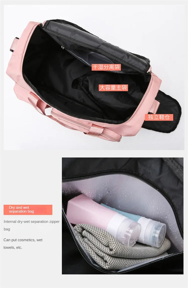 Large Capacity Gym/Overnight Duffle Bag with Shoe Compartment
