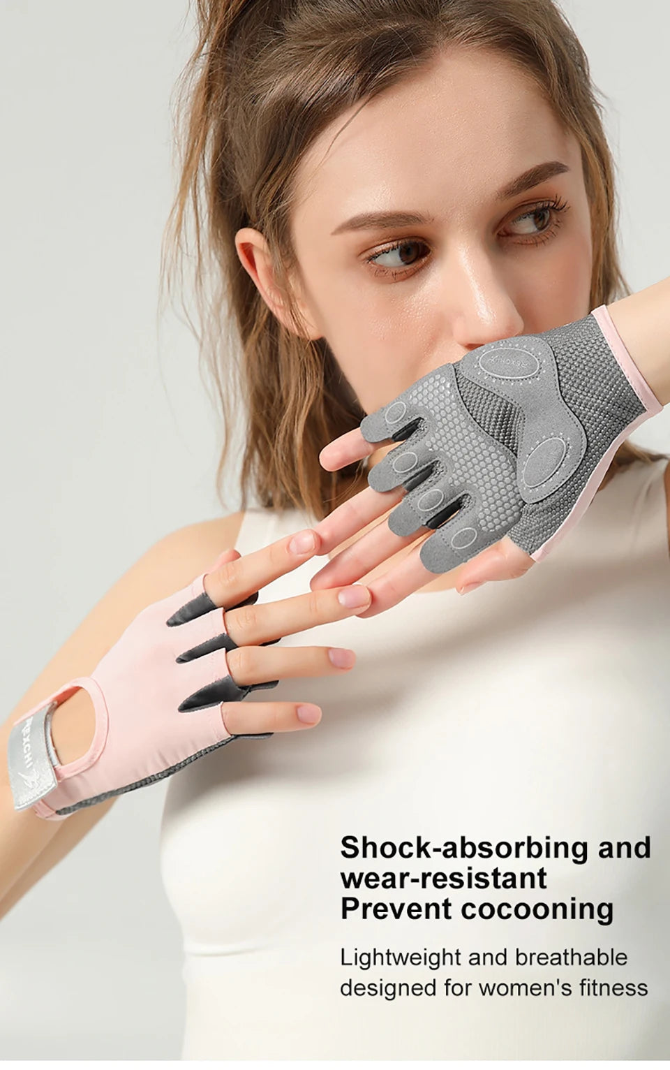 Half-Finger Workout Gloves - Shock-Absorbing Gym Gloves for Women & Men