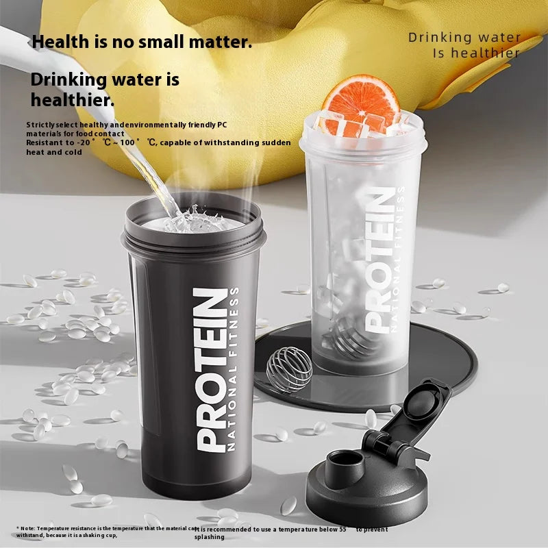 Protein Shaker Bottle - Leak-Proof Gym Fitness Mixer Cup 400-600ml for Shakes & Supplements