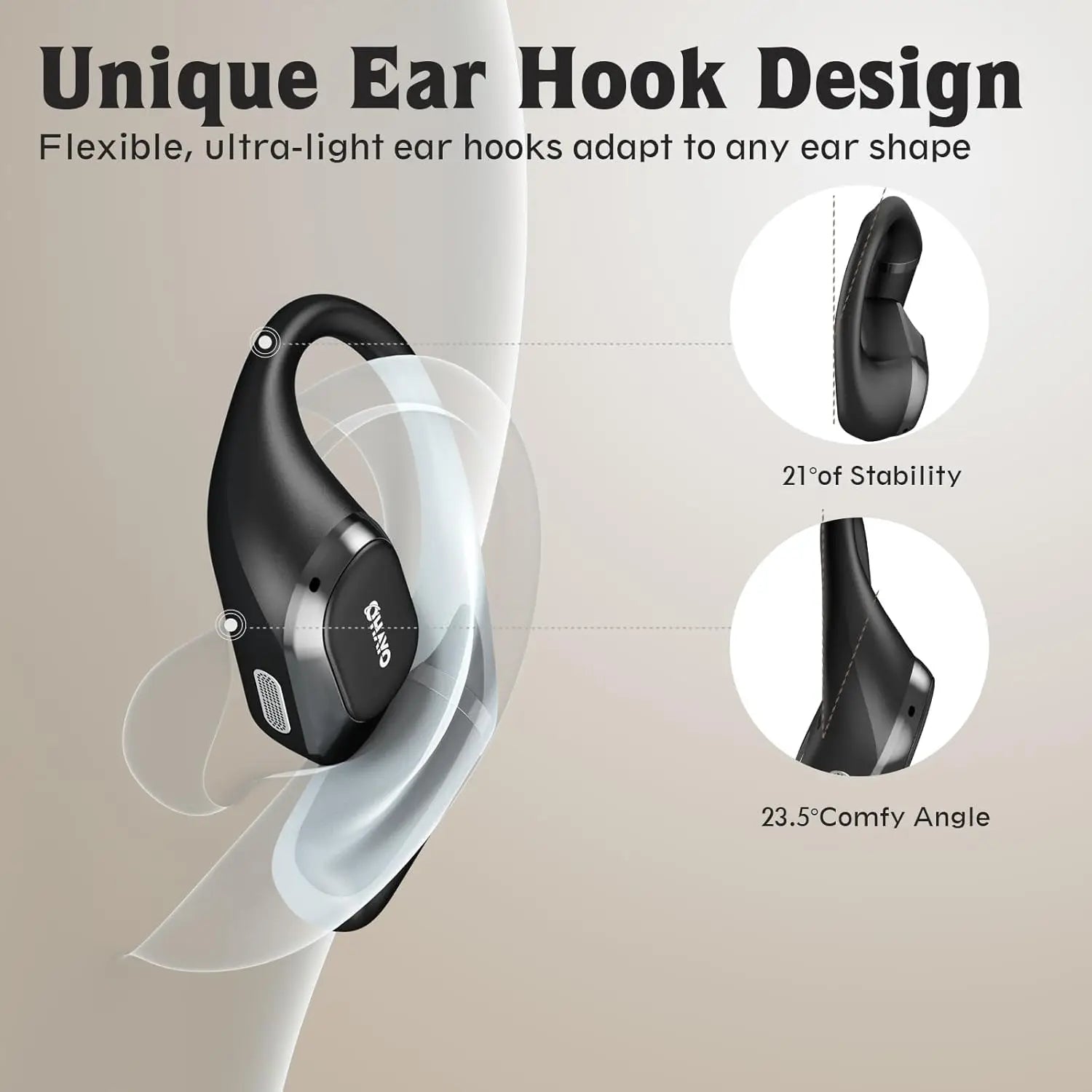 Ohayo T10 Open-Ear Sports Headphones - Bluetooth 5.4 with 40Hr Battery & IPX6 Waterproof