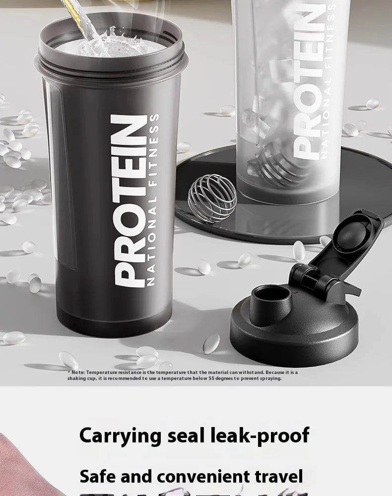 Protein Shaker Bottle - Leak-Proof Gym Fitness Mixer Cup 400-600ml for Shakes & Supplements