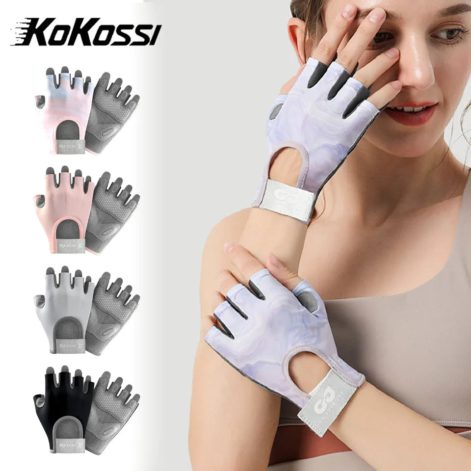 Half-Finger Workout Gloves - Shock-Absorbing Gym Gloves for Women & Men