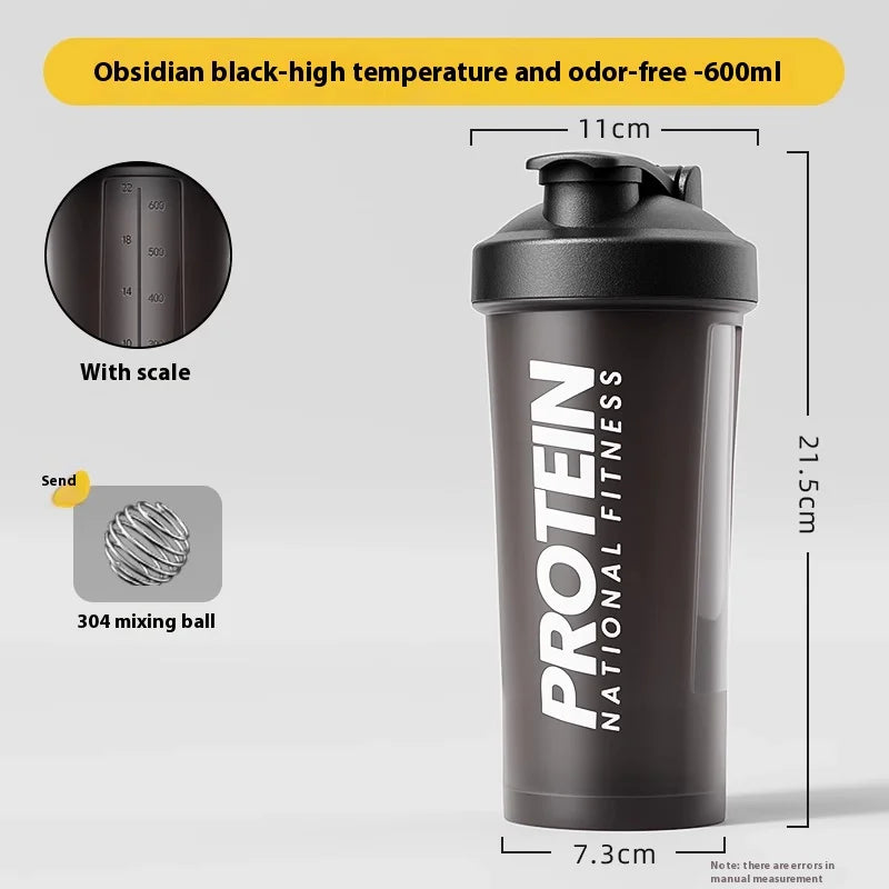 Protein Shaker Bottle - Leak-Proof Gym Fitness Mixer Cup 400-600ml for Shakes & Supplements