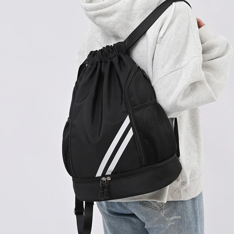 Waterproof Sports Backpack - Drawstring Gym Bag for Basketball, Soccer & Training