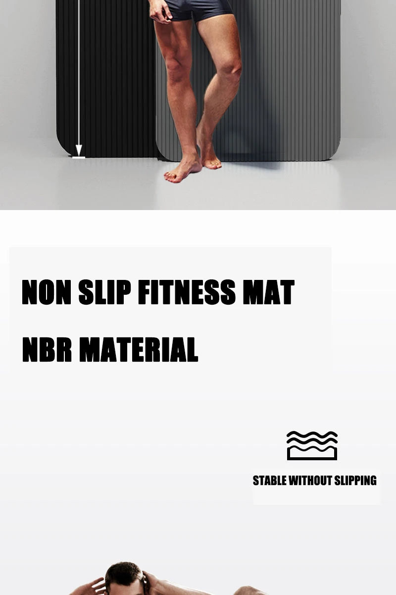 20mm Extra Thick NBR Yoga Mat - Large 185x61cm Non-Slip High-Intensity Workout Mat