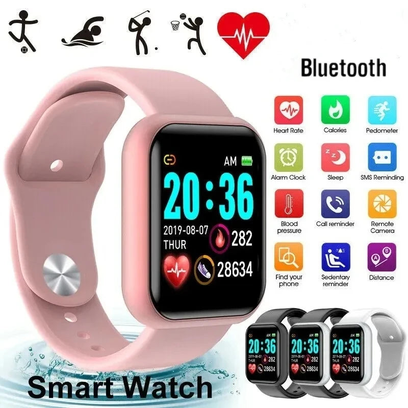 Smart Watch Fitness Tracker - Bluetooth Connected Phone Music Player