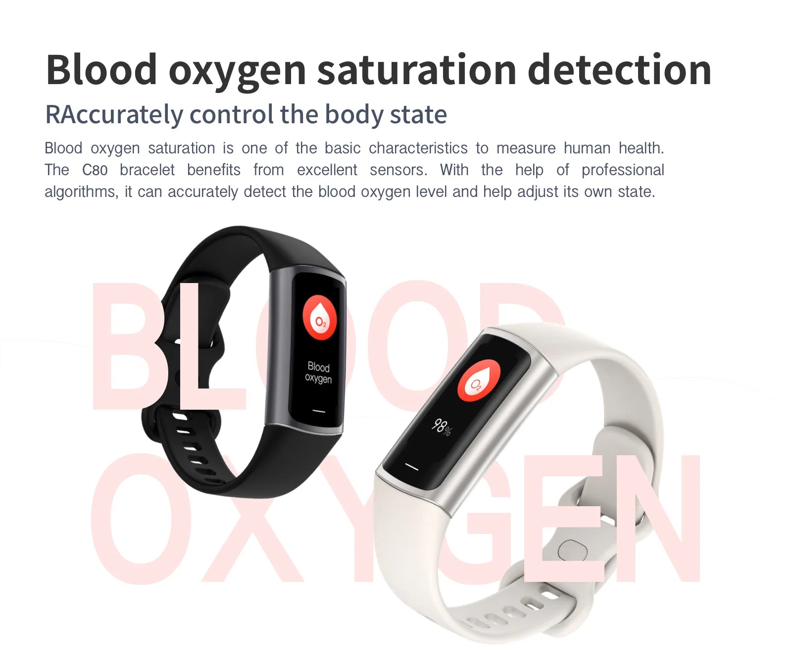 LIGE Fashion Smartwatch Temperature Blood Heart Oxygen Monitoring Bracelet