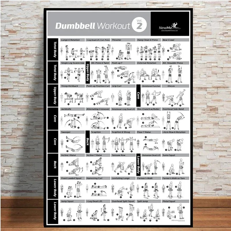 Frameless Dumbbell Workout & Exercise Chart