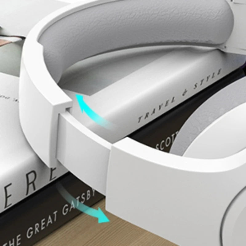 White over-ear wireless sport headset with adjustable headband
