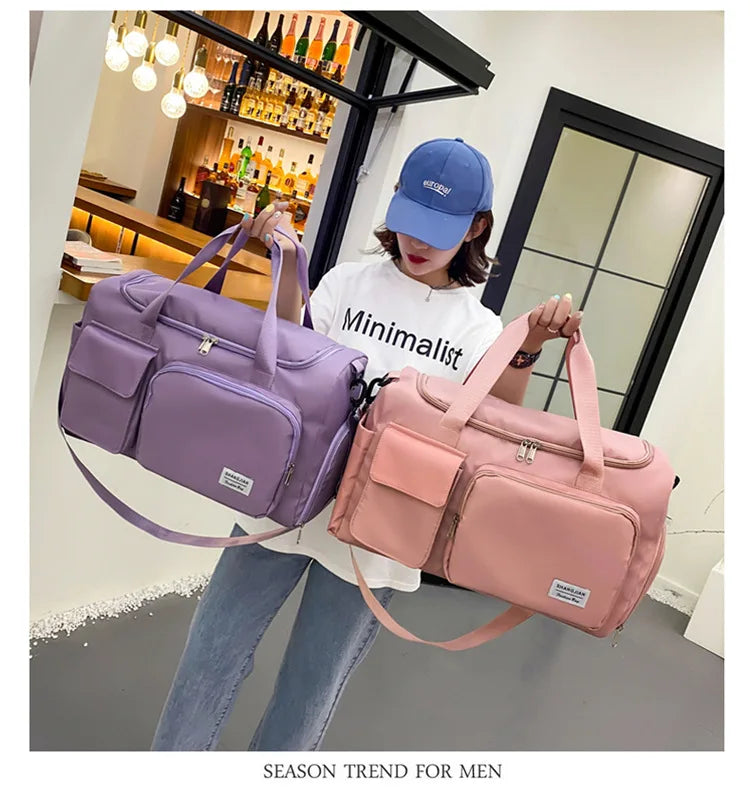Large Capacity Gym/Overnight Duffle Bag with Shoe Compartment