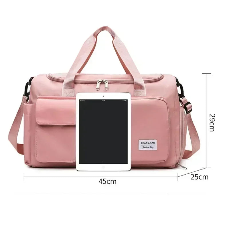 Large Capacity Gym/Overnight Duffle Bag with Shoe Compartment