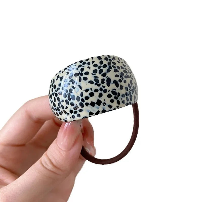 Women's Acrylic Patterned Hair Ties - Elegant Ponytail Holders