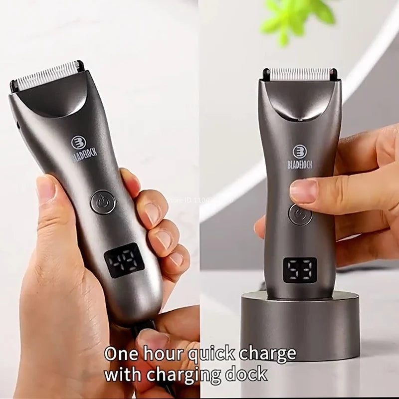 Men's Body Hair Trimmer - Electric Groin Trimmer for Sensitive Areas with Waterproof Safety Razor