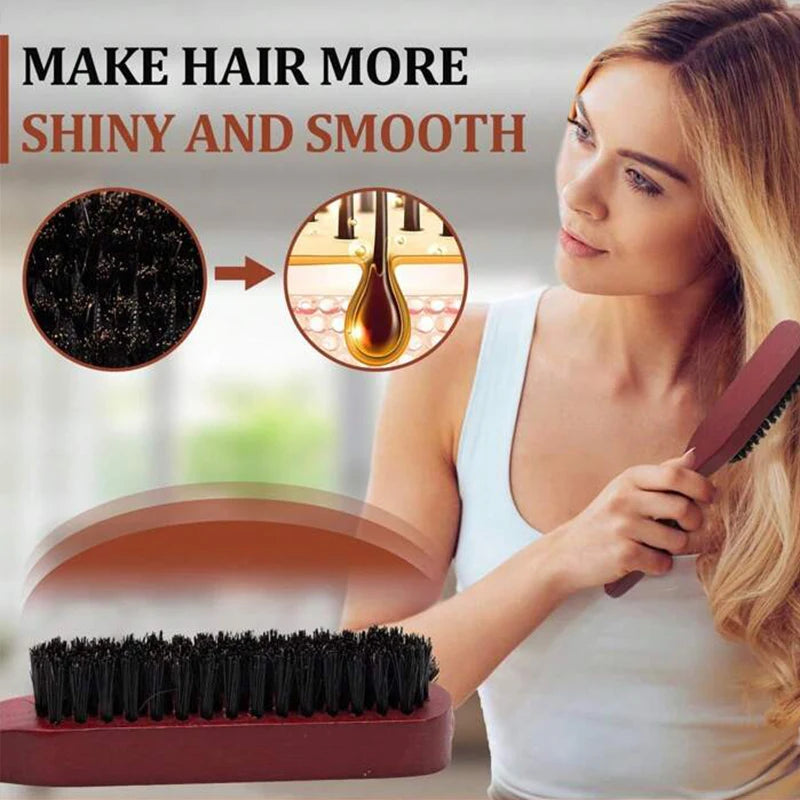 Hairbrush Wooden Handle Bristle Brush Kit for Professional Salon & Home Styling