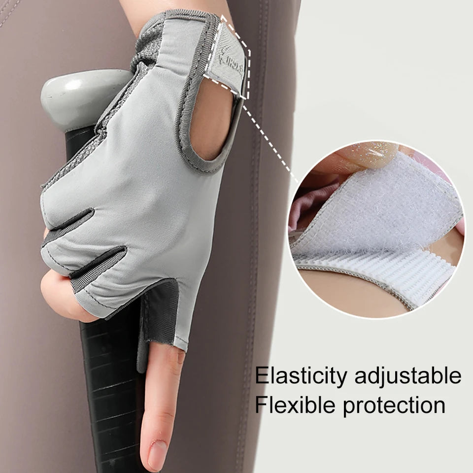 Half-Finger Workout Gloves - Shock-Absorbing Gym Gloves for Women & Men