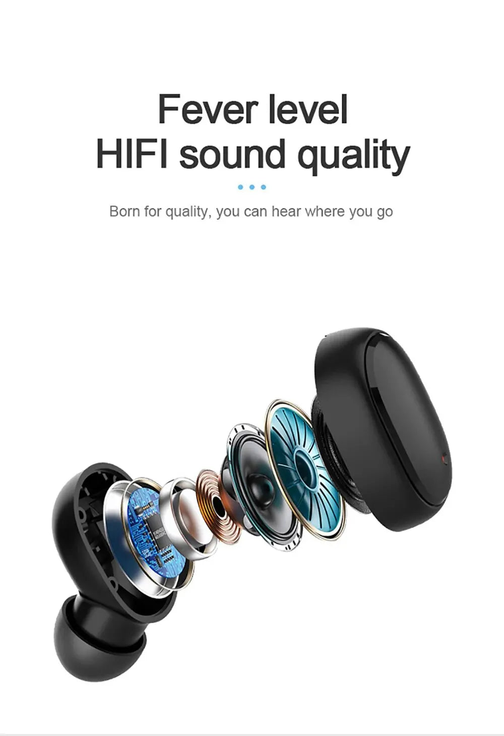 TWS A6S Wireless Bluetooth Earbuds - Active Noise Cancelling Headphones with Mic