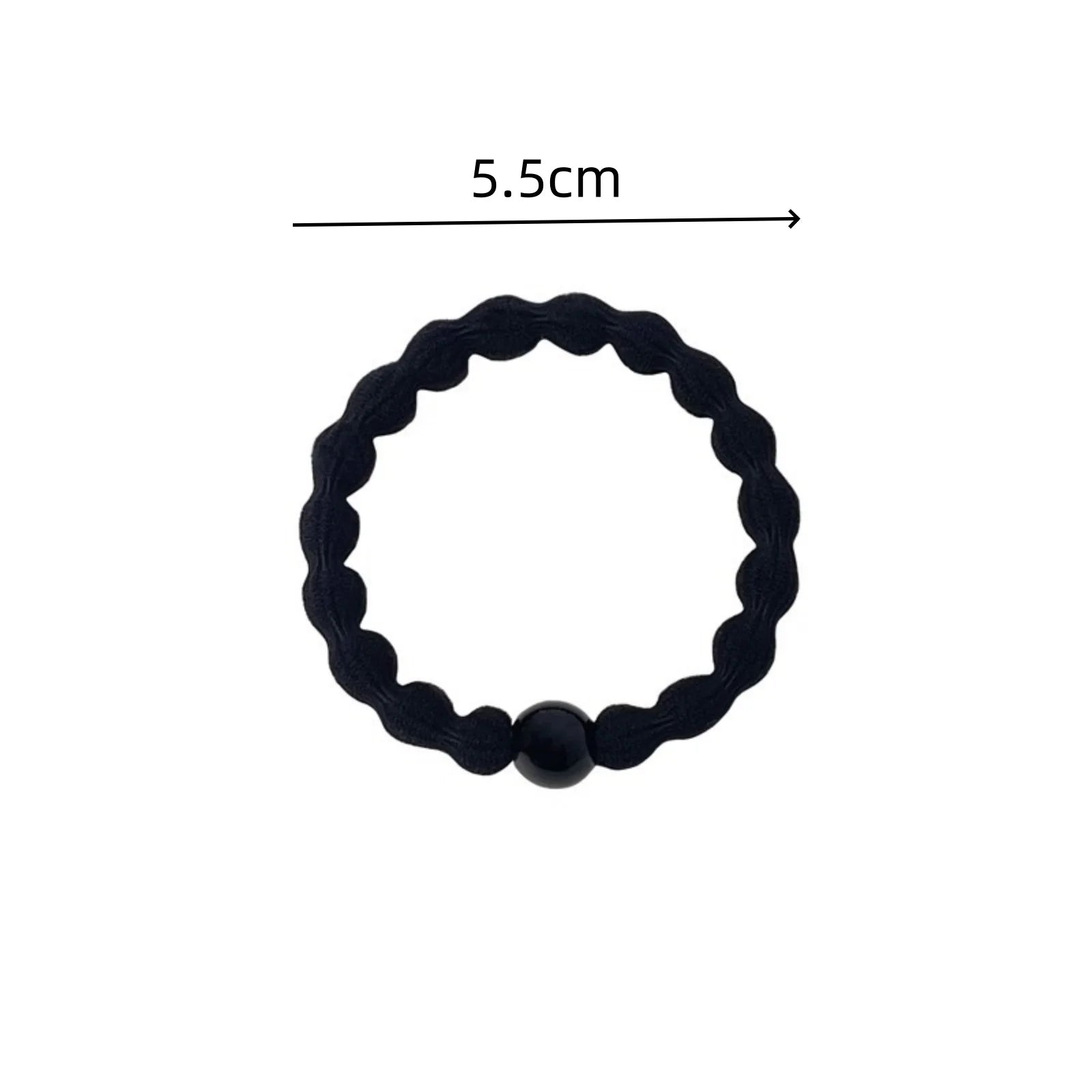 5/10pcs Classic Minimalist Sporty Hair Ties - Black Beaded Elastics with Strong Hold