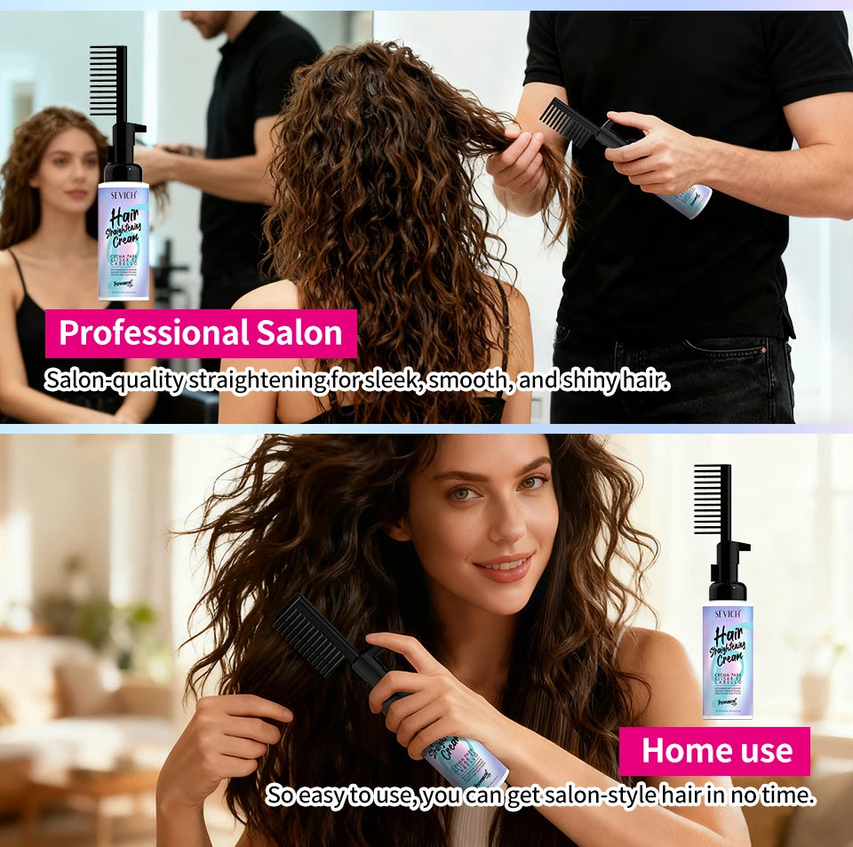 Keratin Protein Straightening Cream with Comb by Cedar & Moore 100ml for salon and home use