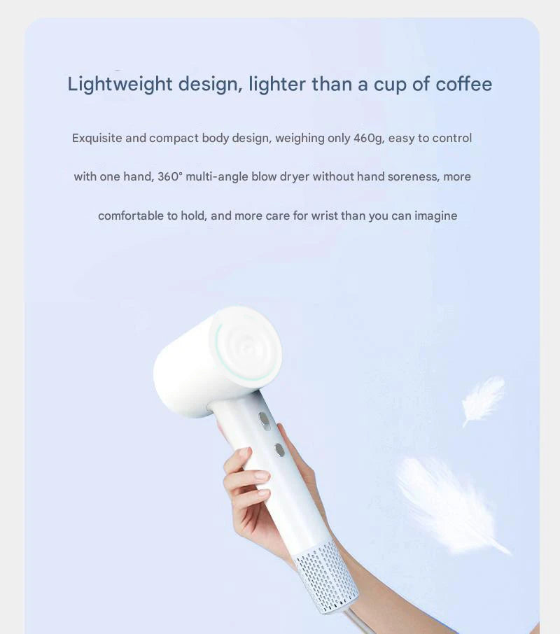 Professional Negative Ion Hair Dryer - Temperature Control with Hot & Cold Air for Powerful Gentle Care