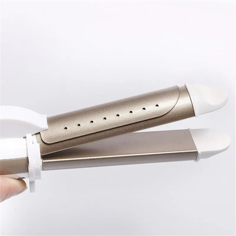 3-in-1 Ceramic Hair Curling Iron - Multifunction Curler, Straightener & Heated Roller Styling Tool