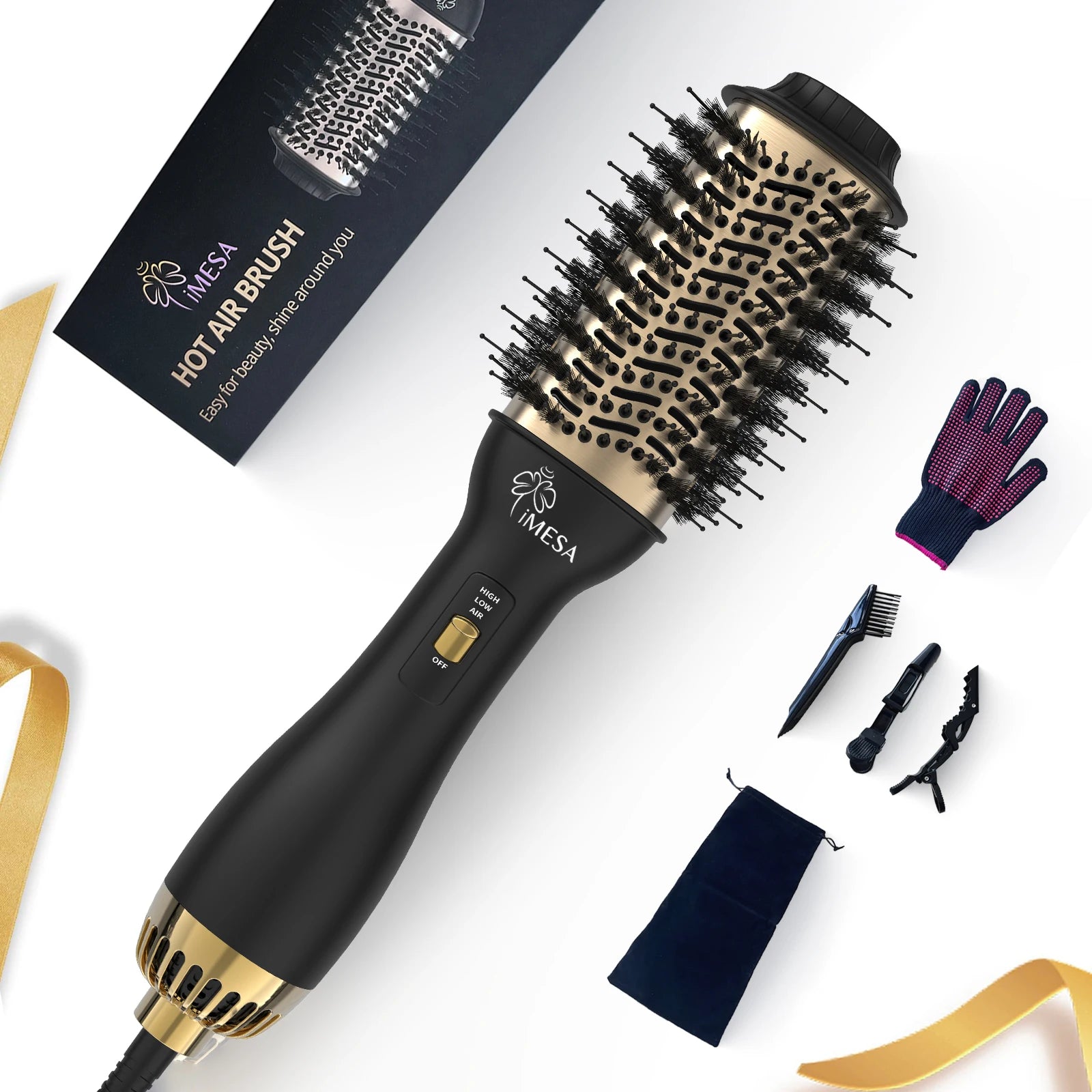 Multifunction Hot Air Brush - One Step Hair Dryer Brush for Curling, Straightening & Styling