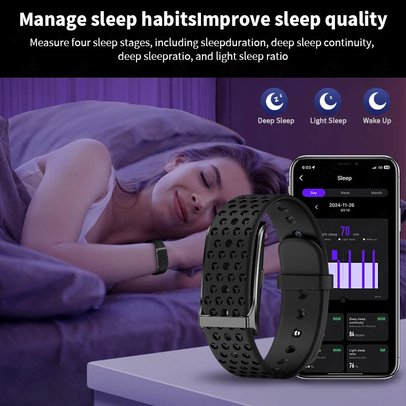 LIGE Smart Bracelet Heart Rate Health Sports Monitoring Wristband - NO Screen Fitness Tracker