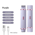 Purple 2-in-1 electric hair trimmer and shaver with USB charging Type-C cable