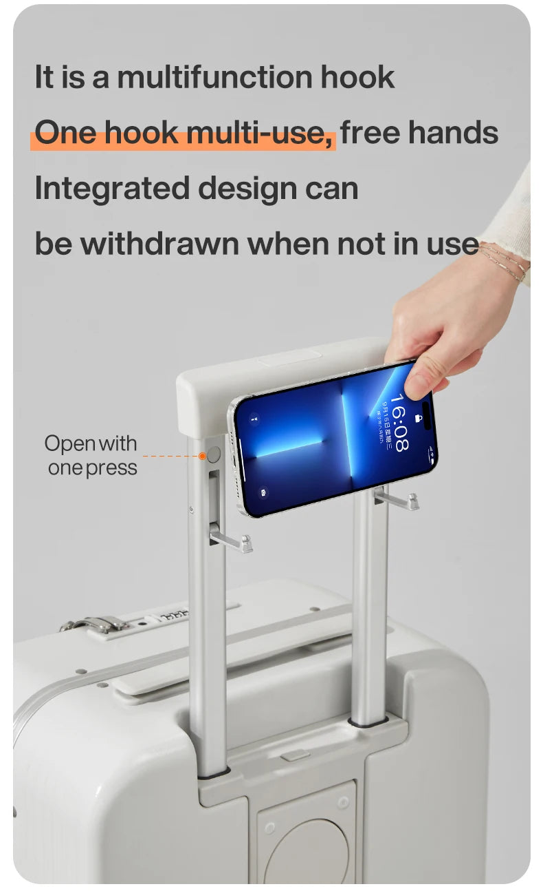 Mixi Aluminum Frame Carry-On Suitcase with USB Charging Port - 20/24 Inch Rolling Luggage