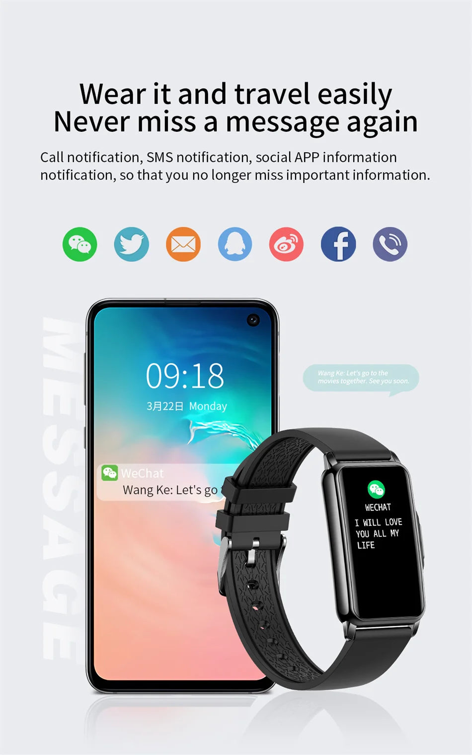Android & IOS Smartwatch Heart Rate Monitoring Waterproof 20+Sport Modes