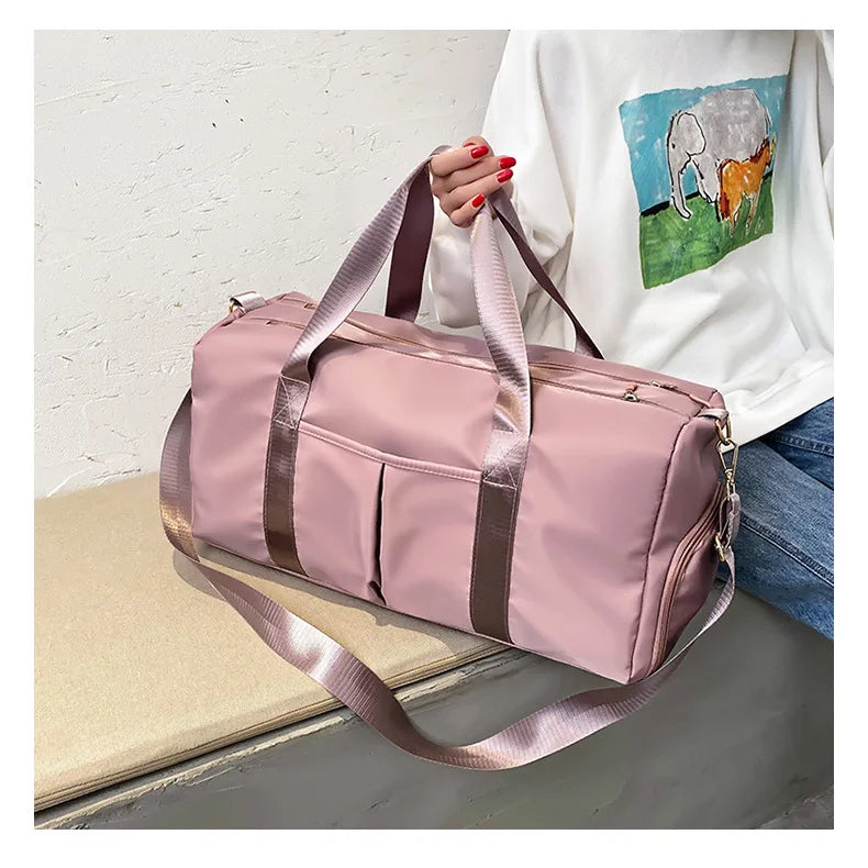 Outdoor Waterproof Nylon Sports Gym Bag with shoe Compartment