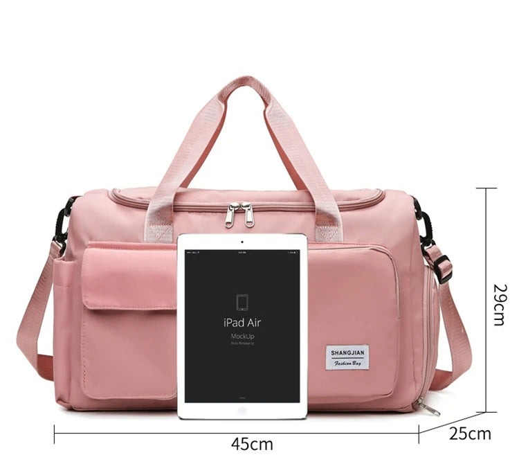 Large Capacity Gym/Overnight Duffle Bag with Shoe Compartment