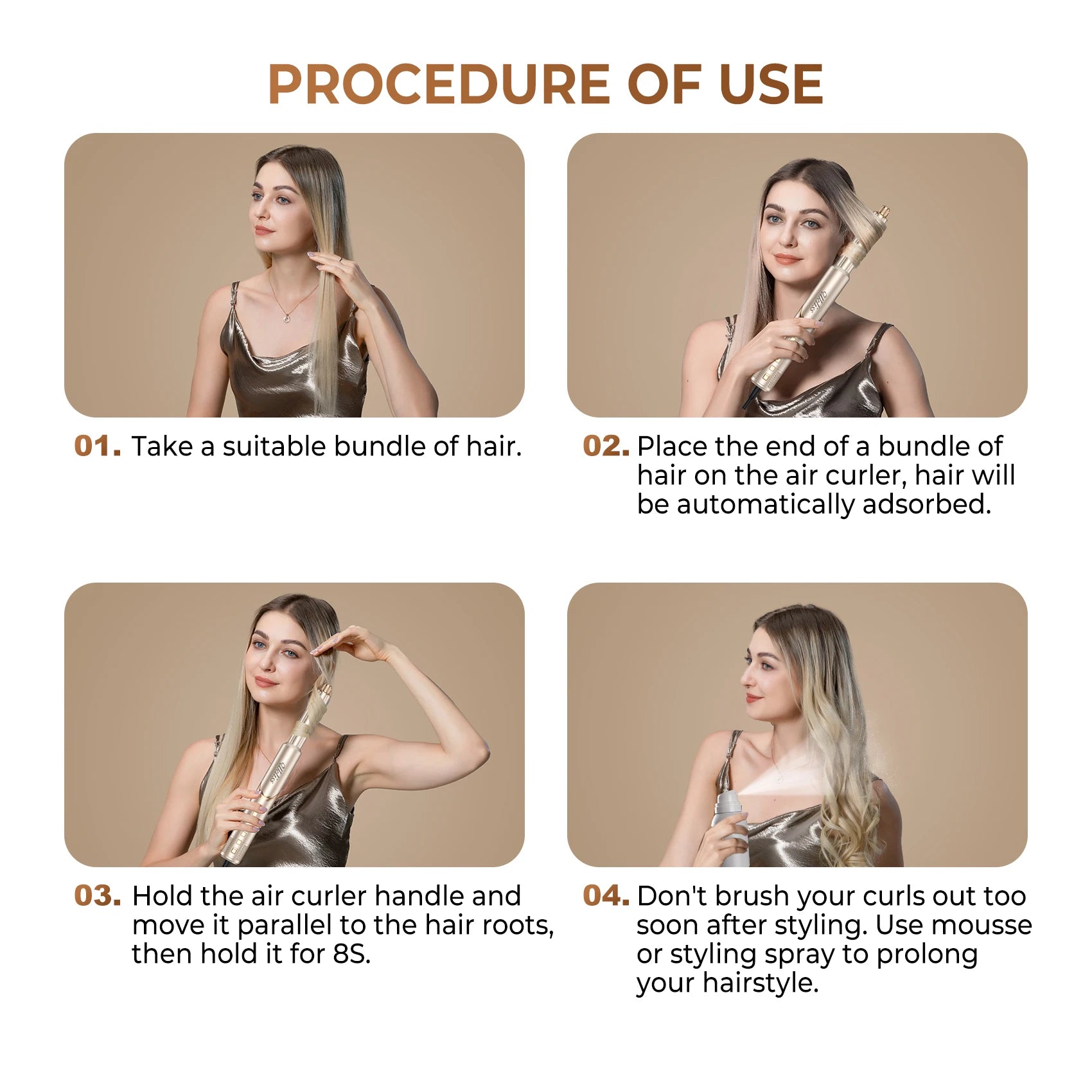 8-in-1 Professional Hair Styling Set - 110,000 RPM Brushless Motor Dryer with Complete Styling Tools